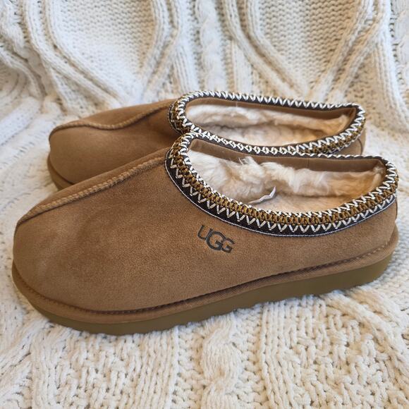 NEW UGG Women Tasman Suede Comfort Lightweight Slip On Slippers Size 10 Chestnut - Picture 3 of 9